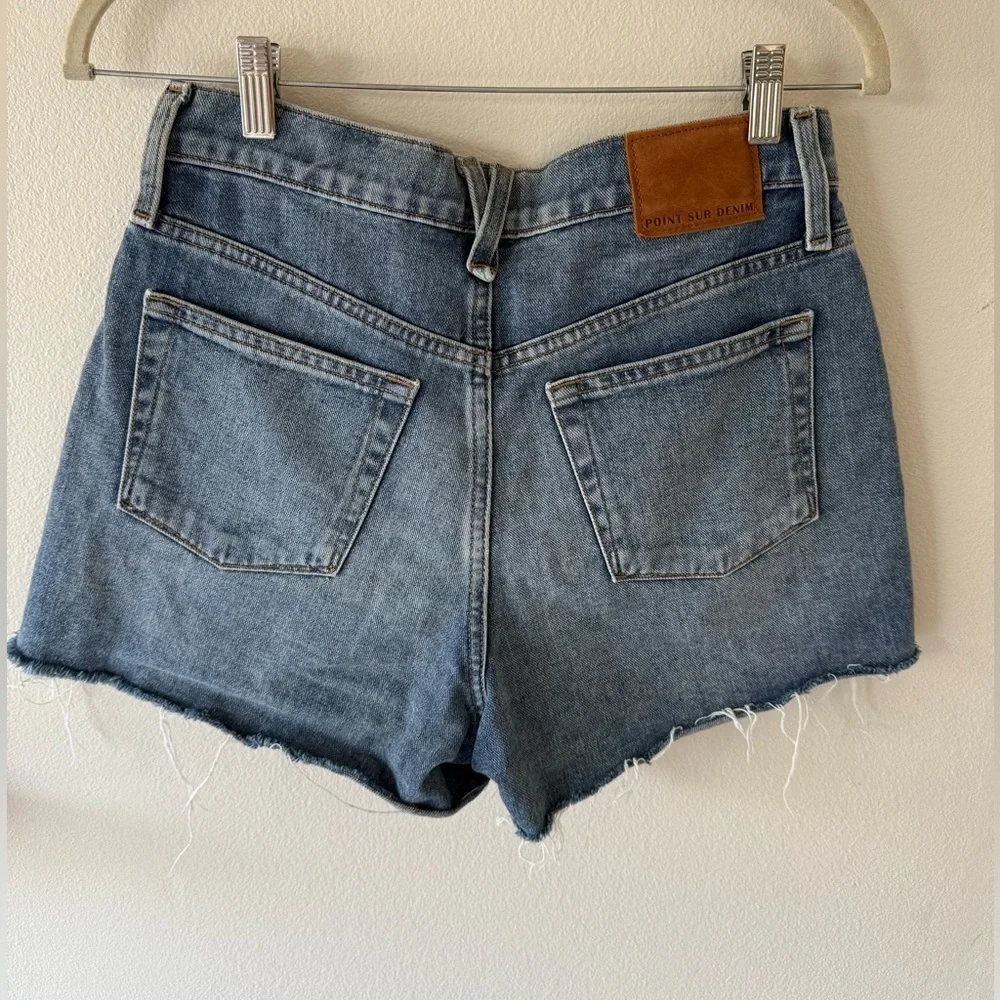 Point Sur Women's Denim Shorts with Colorful Side Stripes